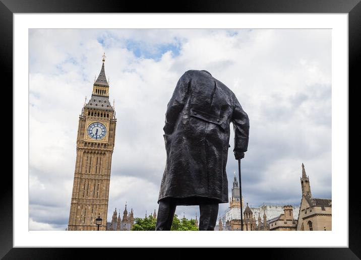 Sir Winston Churchill Statue Framed Mounted Print by Jason Wells