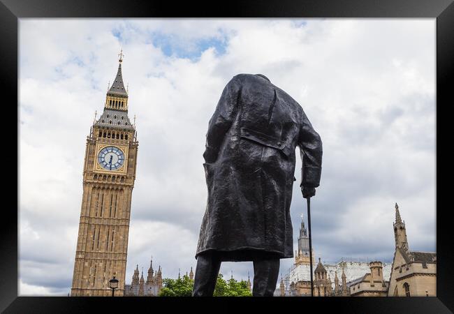 Sir Winston Churchill Statue Framed Print by Jason Wells