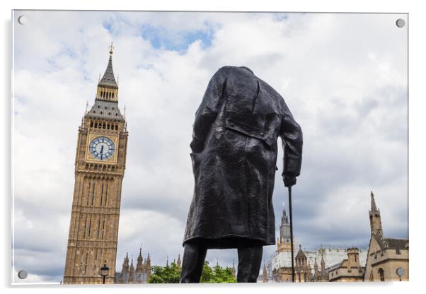 Sir Winston Churchill Statue Acrylic by Jason Wells