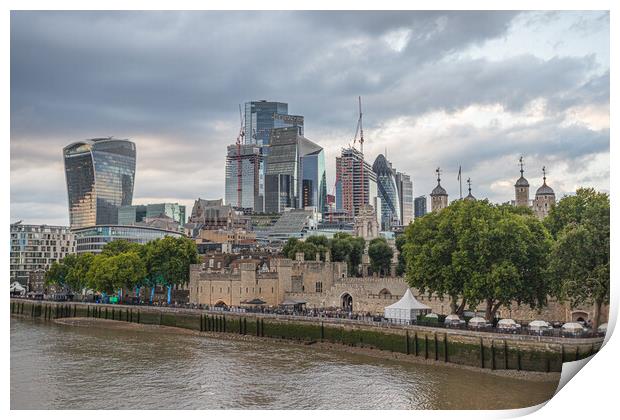 Square Mile behind the Tower of London Print by Jason Wells