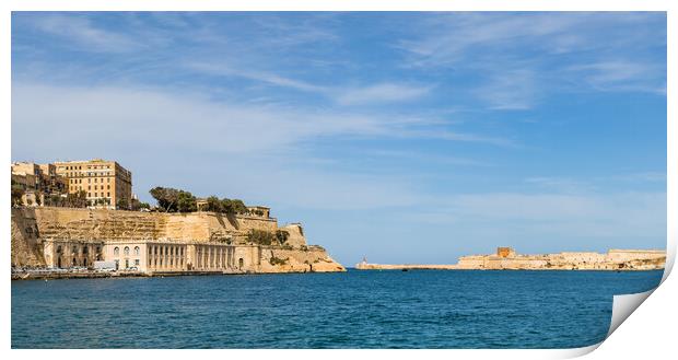 Upper Barrakka Gardens and Grand Harbour entrance Print by Jason Wells