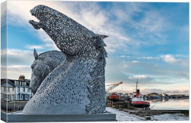 The Travelling Kelpies Canvas Print by Valerie Paterson