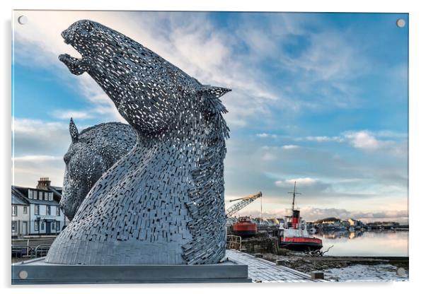 The Travelling Kelpies Acrylic by Valerie Paterson