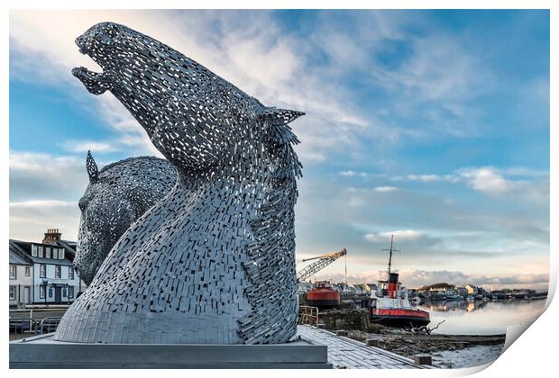 The Travelling Kelpies Print by Valerie Paterson