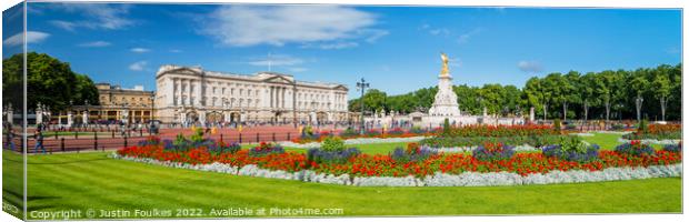 Buckingham Palace Panorama, London Canvas Print by Justin Foulkes