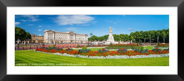 Buckingham Palace Panorama, London Framed Mounted Print by Justin Foulkes