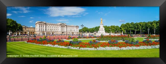 Buckingham Palace Panorama, London Framed Print by Justin Foulkes
