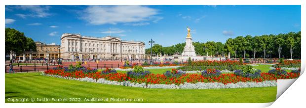Buckingham Palace Panorama, London Print by Justin Foulkes