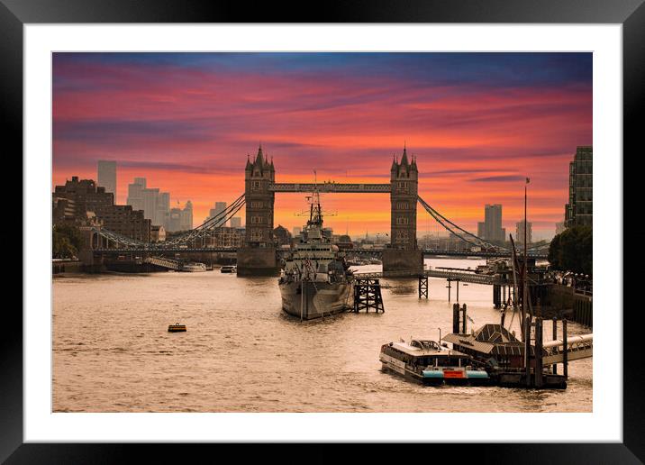 Tower Bridge Framed Mounted Print by Glen Allen