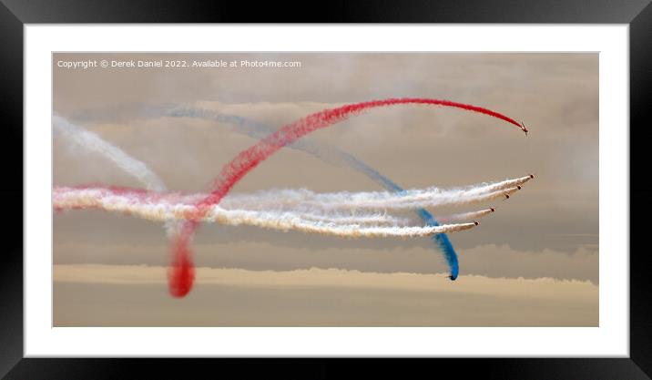 Thrilling Red Arrows Formation Flight Framed Mounted Print by Derek Daniel