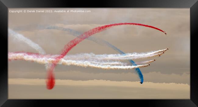 Thrilling Red Arrows Formation Flight Framed Print by Derek Daniel