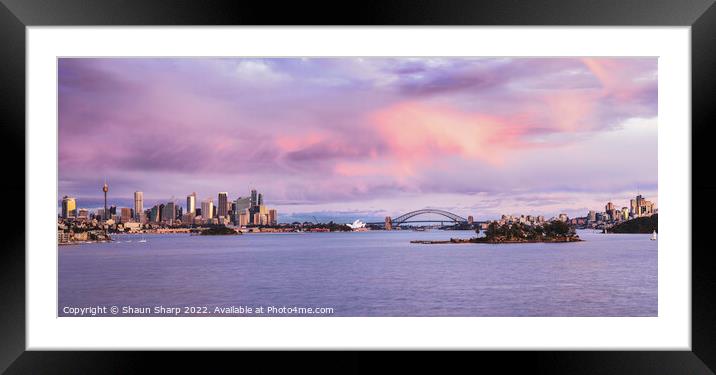 Sydney Pano at Sunrise Framed Mounted Print by Shaun Sharp