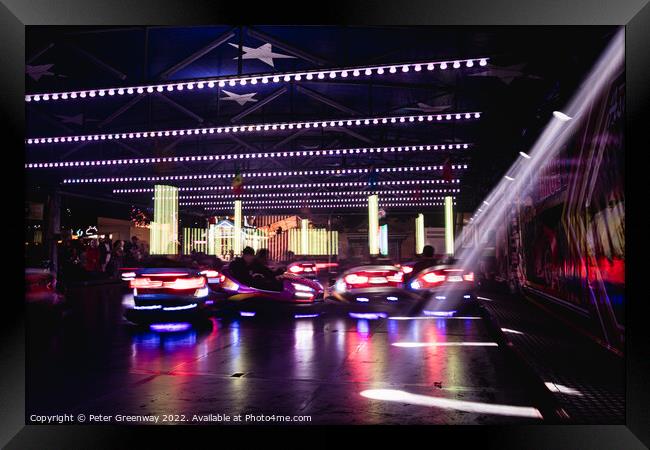 Funky Dodgem Bumper Cars At The Annual Street Fair In St Giles, Oxford Framed Print by Peter Greenway