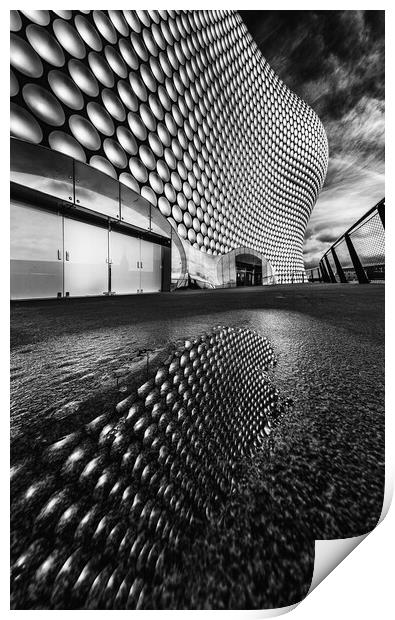A worms eye view of the Selfridges building. Print by Bill Allsopp