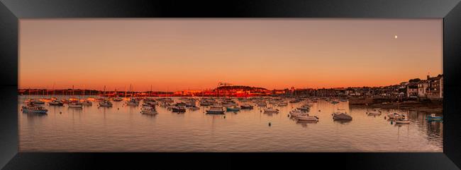 Sunset over Falmouth Harbour and Docks. Framed Print by Maggie McCall