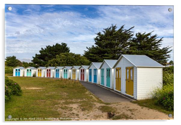 Beach Huts, Par Beach Acrylic by Jim Monk