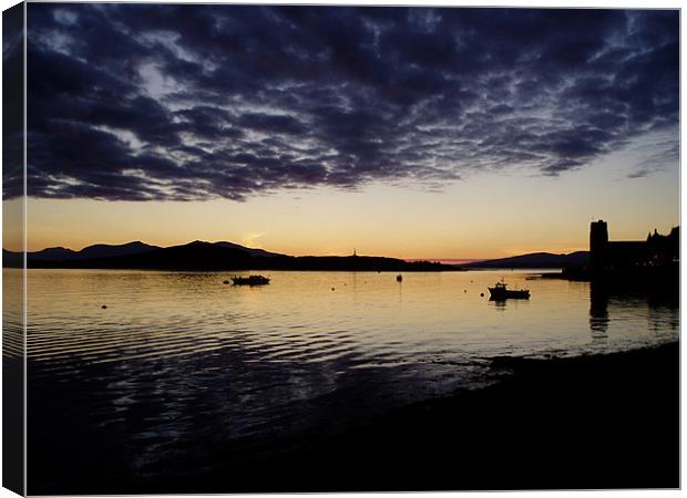 Oban to Mull sunset Canvas Print by Andrew Bradshaw