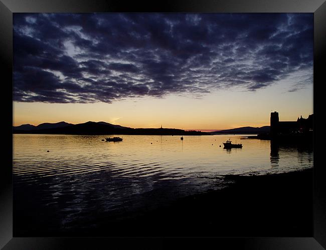 Oban to Mull sunset Framed Print by Andrew Bradshaw