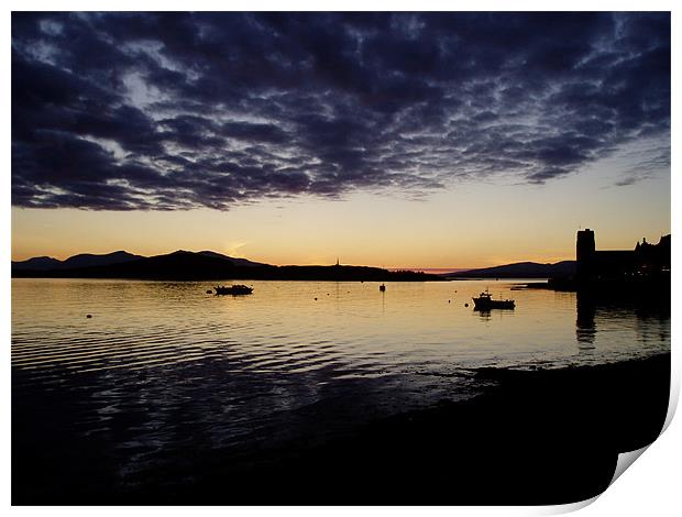Oban to Mull sunset Print by Andrew Bradshaw