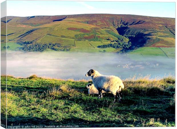 Morning mist in Edale valley Derbyshire Canvas Print by john hill