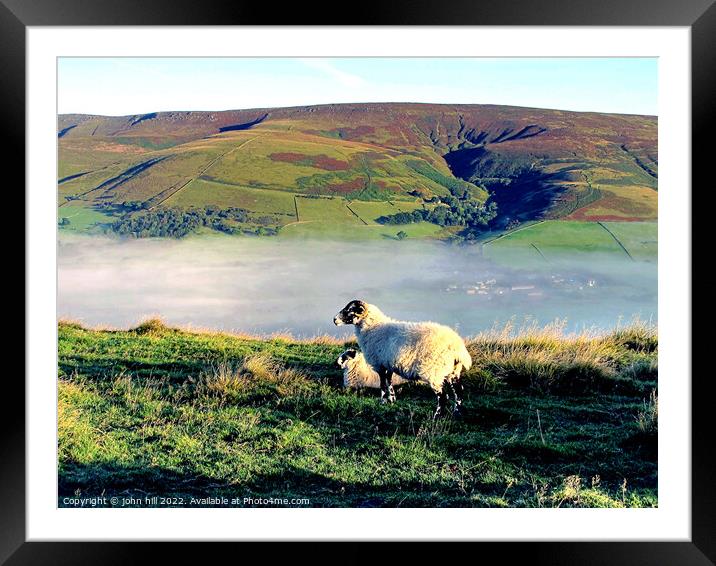 Morning mist in Edale valley Derbyshire Framed Mounted Print by john hill