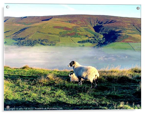 Morning mist in Edale valley Derbyshire Acrylic by john hill