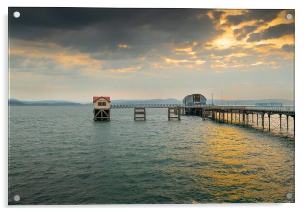 Mumbles pier on Swansea bay Acrylic by Bryn Morgan