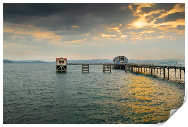 Mumbles pier on Swansea bay Print by Bryn Morgan