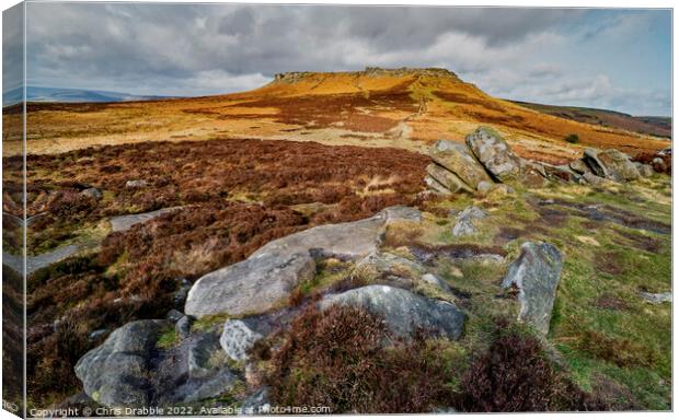 Higger Tor form Carl Wark Canvas Print by Chris Drabble