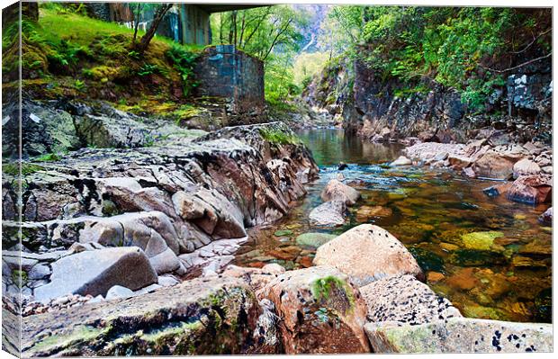 Rocky stream, River Etive Canvas Print by Stephen Mole