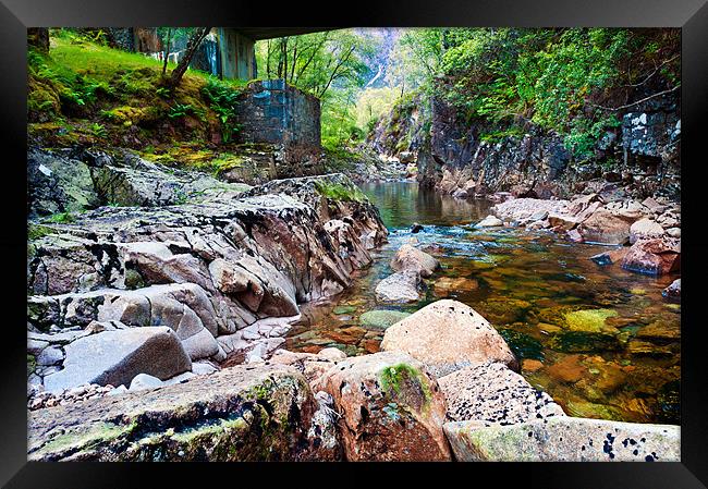 Rocky stream, River Etive Framed Print by Stephen Mole