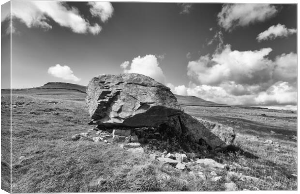 Norber Erratic in mono Canvas Print by Mark Godden