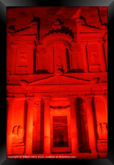 Red Treasury Illuminated Night Petra Jordan  Framed Print by William Perry
