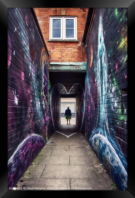 Graffiti Alley Framed Print by Nigel Bangert