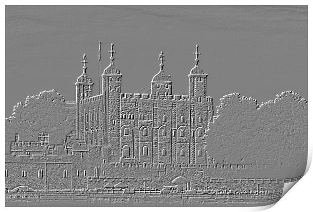 Tower of London Embossed Print by Glen Allen
