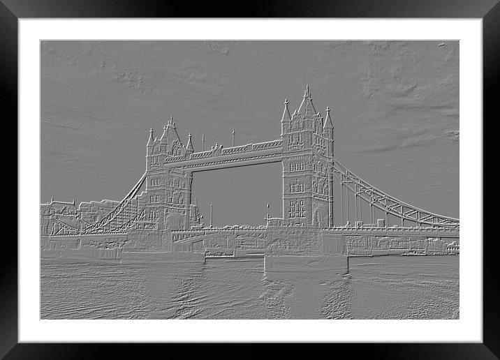 Tower Bridge - Embossed Framed Mounted Print by Glen Allen