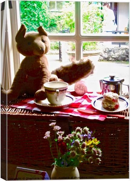 Window with toy and flowers Canvas Print by Stephanie Moore