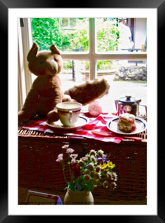 Window with toy and flowers Framed Mounted Print by Stephanie Moore