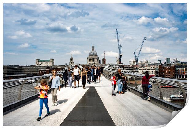 Millenium Bridge South Bank  Print by Glen Allen