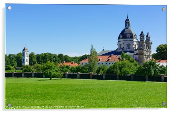 Idyllic Baroque Monastery of Pazaislis near Kaunas Acrylic by Gisela Scheffbuch