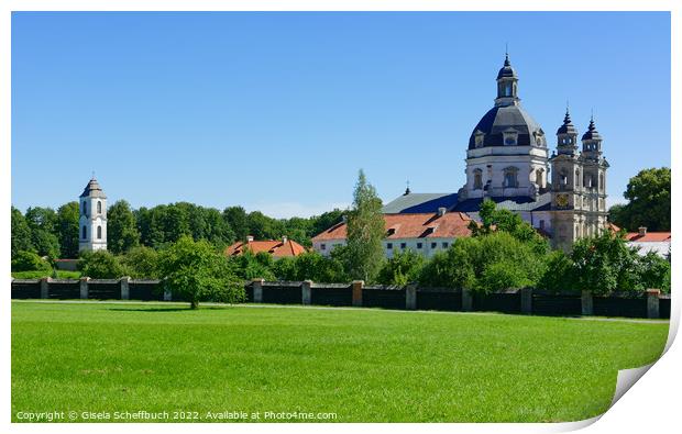 Idyllic Baroque Monastery of Pazaislis near Kaunas Print by Gisela Scheffbuch