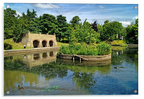 Greenhead Park Ornamental Lake Acrylic by Darren Galpin