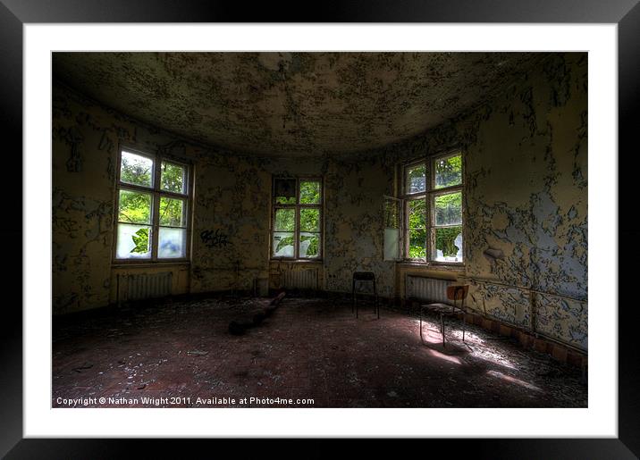 Urbex round room Framed Mounted Print by Nathan Wright