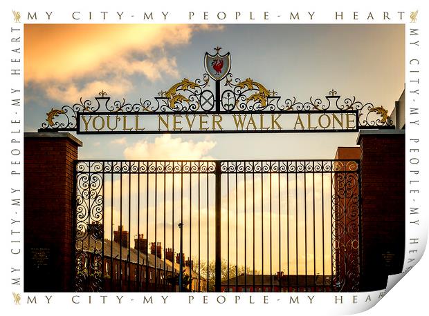Shankly gates Print by Kevin Elias