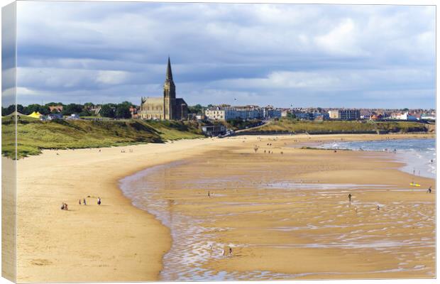 Long sands Beach and St Georges Canvas Print by Anthony McGeever