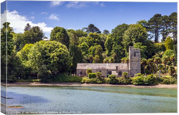 St Just in Roseland Church Cornwall Canvas Print by Jim Monk