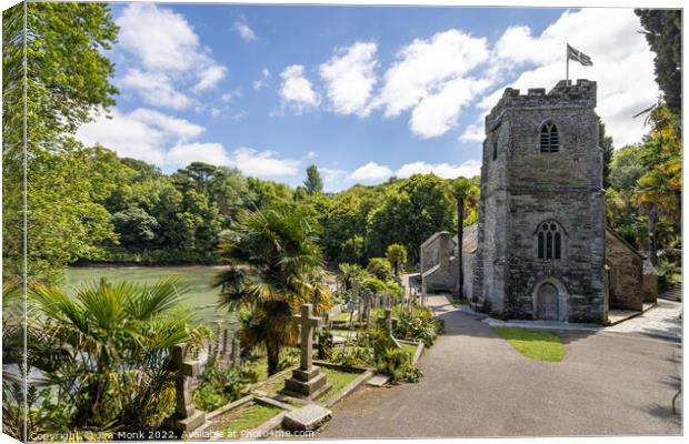 Church of St Just in Roseland, Cornwall Canvas Print by Jim Monk