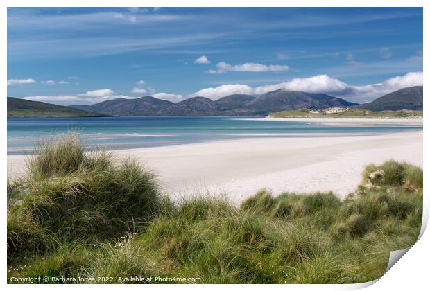 Luskentyre Beach, Isle of Harris, Scotland. Print by Barbara Jones