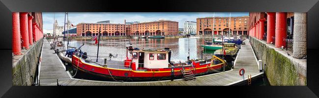 Liverpool Royal Albert Dock Panorama  Framed Print by Alison Chambers