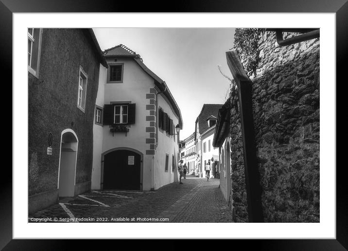 Street in Durnstein village. Wachau, Austria. Framed Mounted Print by Sergey Fedoskin